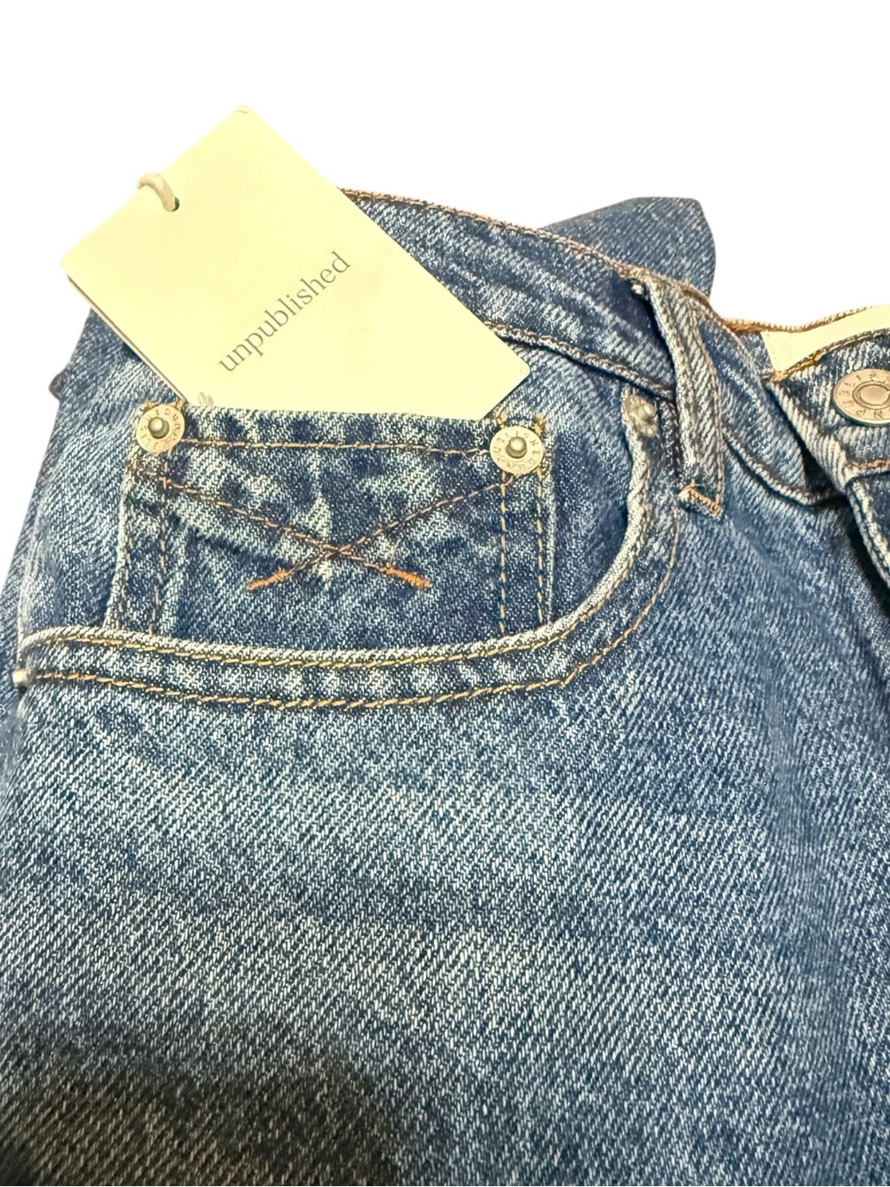 Unpublished High Rise Straight Leg Medium Wash Jeans NWT - Picture 4 of 5